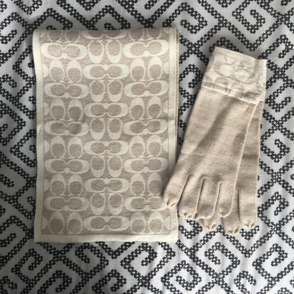 Coach scarf and gloves